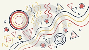 Abstract Wavy Lines and Geometric Shapes Background Pattern, vector design Generative AI