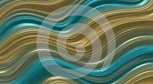 Abstract wavy lines in gold and blue create a mesmerizing visual texture