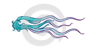 Abstract Wavy Lines Gradient Dynamic Fluid Design Element, vector design Generative AI