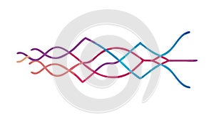 Abstract Wavy Lines Icon for Fluidity and Movement, vector design Generative AI