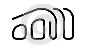 Abstract wavy lines icon, representing sound waves or frequency, vector design Generative AI