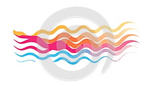 Abstract Wavy Lines Multi-Color Seamless Vector Pattern, vector design Generative AI