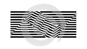 Abstract Wavy Lines Optical Illusion Pattern, vector design Generative AI