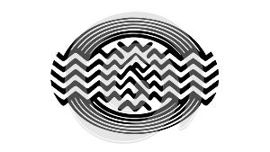 Abstract wavy lines in an oval shape dynamic geometric pattern, vector design Generative AI