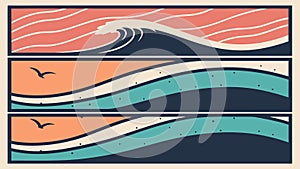 Abstract Wavy Lines Pattern Background, vector design Generative AI
