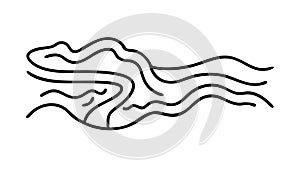 Abstract Wavy Lines Pattern Decorative Element, vector design Generative AI