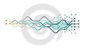 Abstract Wavy Lines Pattern. Dynamic Digital Flow Background Vector. vector design Generative AI