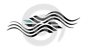 Abstract Wavy Lines Pattern Dynamic Flow Icon, vector design Generative AI
