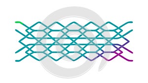 Abstract wavy lines pattern in vibrant cool gradient, vector design Generative AI