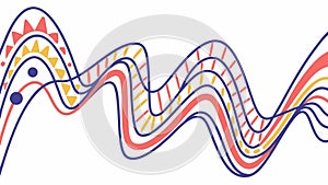 Abstract Wavy Lines with Polka Dot Pattern, vector design Generative AI