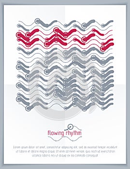 Abstract wavy lines rhythm pattern for use in graphic and web de