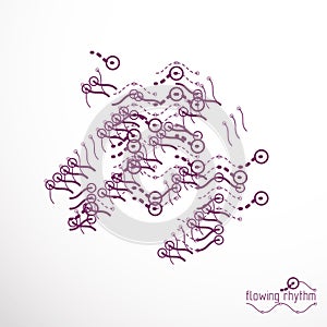 Abstract wavy lines rhythm pattern. Vector technical background, artistic graphic illustration.