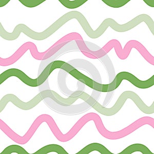 Abstract wavy lines seamless pattern. Funny waves endless wallpaper. Creative stripes background