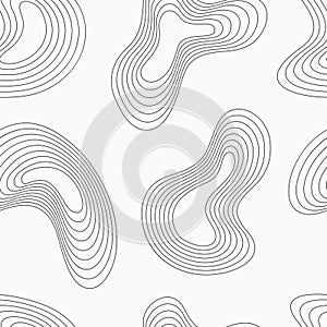 Abstract wavy lines seamless vector pattern. Simple topographic line contour map