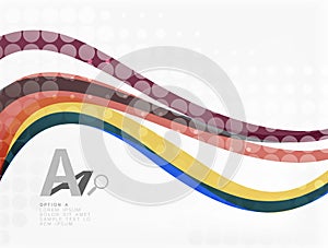 Abstract wavy lines with transparent dots