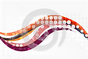 Abstract wavy lines with transparent dots