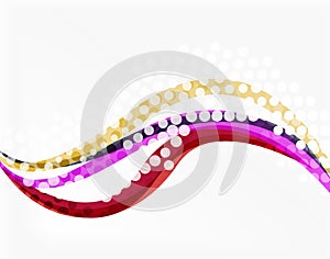 Abstract wavy lines with transparent dots