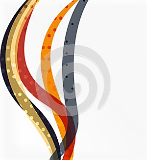 Abstract wavy lines with transparent dots
