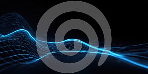 Abstract Blue Digital Wave Background