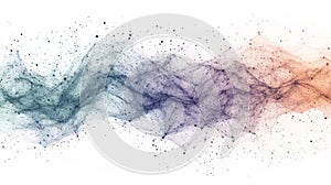 Abstract Network Structure with Glowing Particles and Gradient Colors