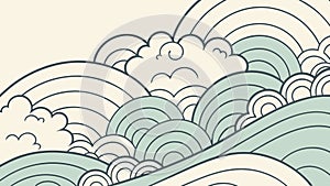 Abstract Wavy Pattern, Calm Flow Background, vector design Generative AI