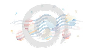 Abstract Wavy Pattern with Colorful Shapes Vector, vector design Generative AI