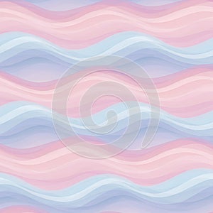 Abstract wavy pattern featuring soft pastel colors in pink, blue, and lavender. The
