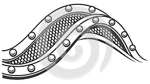 Abstract Wavy Pattern Geometric Metallic Design Element, vector design Generative AI