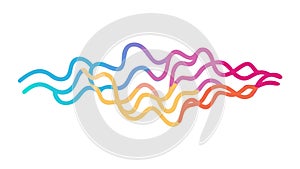 Abstract Wavy Rainbow Lines, Fluid Dynamic Pattern, vector design Generative AI