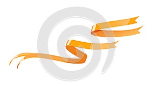 Abstract Wavy Ribbon Yellow Orange Dynamic Flow Decorative Element, vector design Generative AI