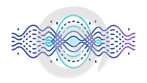 Abstract Wavy Sound Waves, Digital Audio Visual Vector, vector design Generative AI