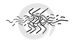 Abstract Wavy Strokes Seamless Pattern, vector design Generative AI