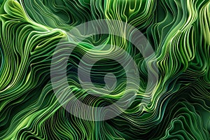 Abstract wavy texture in shades of green, creating a fluid and dynamic background