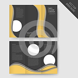 Abstract wavy tri-fold brochure template