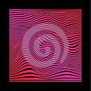 Abstract wavy twisted distorted lines pink gradient colored texture