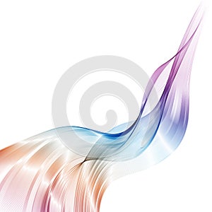 Abstract wavy white background with colorful smooth curves wavy lines for modern background