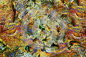 Abstract weathered colorful rock