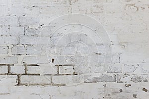 Abstract weathered texture stained old stucco light gray and aged paint white brick wall background in rural room, grungy rusty bl