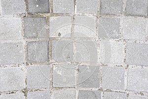 Abstract weathered textured white brick wall background. Brickwork stonework interior, rock old clean concrete grid uneven