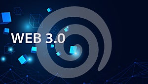 Abstract, Web 3.0 and blockchain square, Technology or Concept to Develop Web Links, Decentralized,