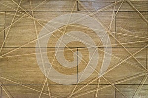 Abstract web background made of rope. Selective focus