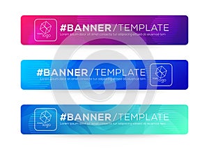 Abstract Web banner design background or header Templates. Fluid gradient shapes composition with colorful bright colors