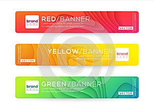 Abstract web banner or header design templates. Curved wave gradient background with colorful vivid colors