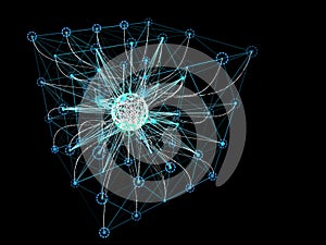 Abstract web color blockchain background. Concept digital technology network. Vector Illustration