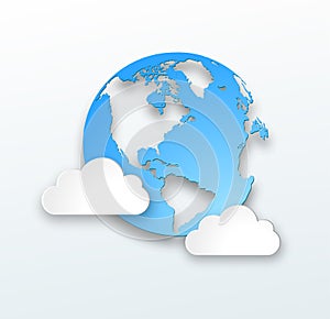 Abstract web design background with clouds.