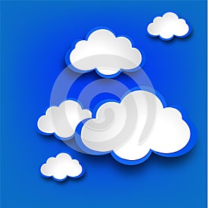 Abstract web design background with clouds.