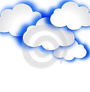 Abstract web design background with clouds.