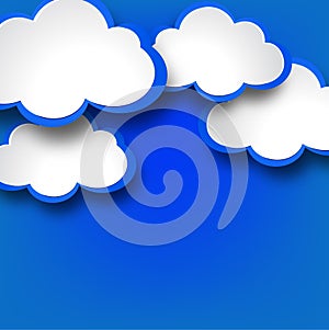 Abstract web design background with clouds.