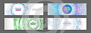 Abstract web design banner. Modern graphic template for websites. High tech futuristic technology background