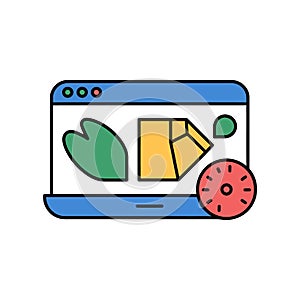 Abstract Web Interface with Creative Elements and Timer Icon